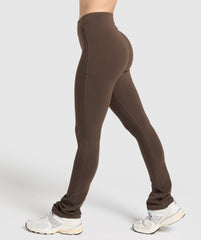 Rest Day Bootcut Leggings - Archive Brown