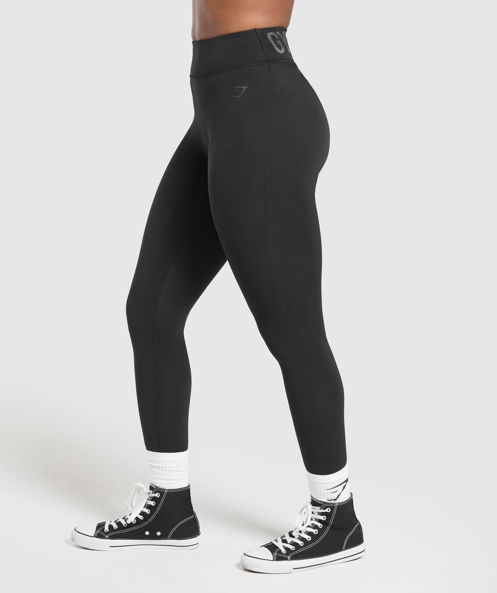 Wordmark Graphic Leggings - Black