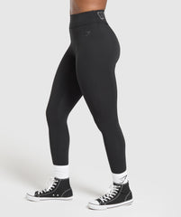 Wordmark Graphic Leggings - Black