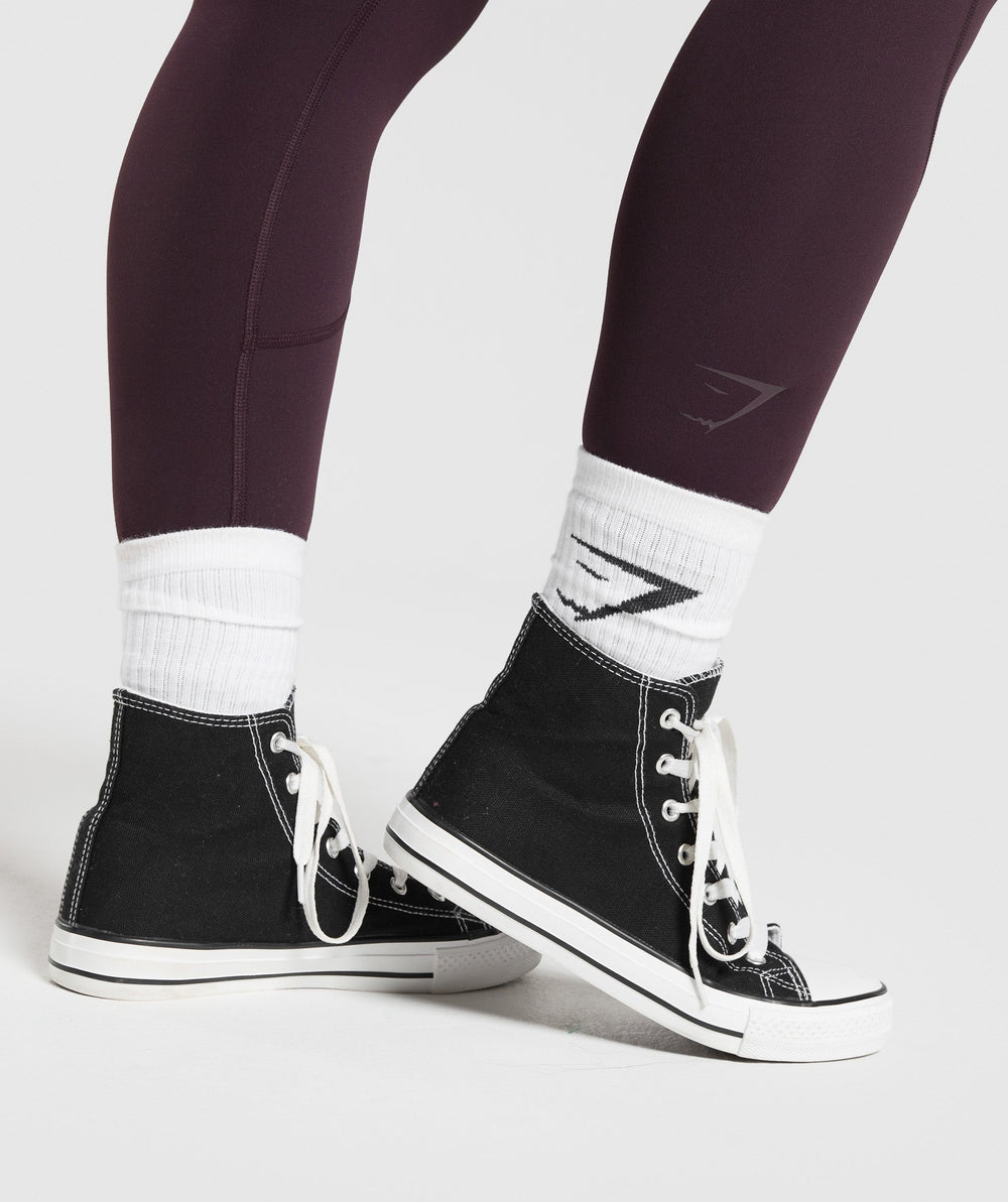 Lifting Dipped Waistband Leggings - Plum Brown