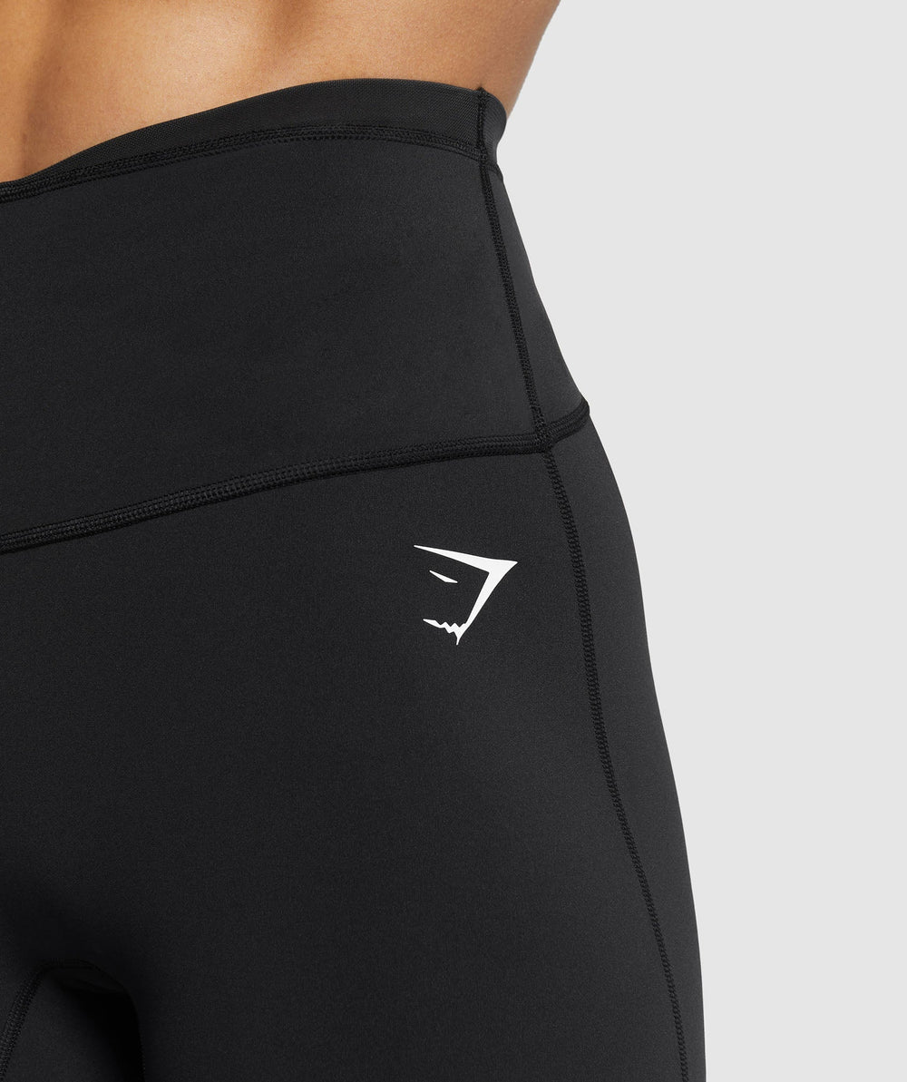 Mesh Waistband Leggings - Black
