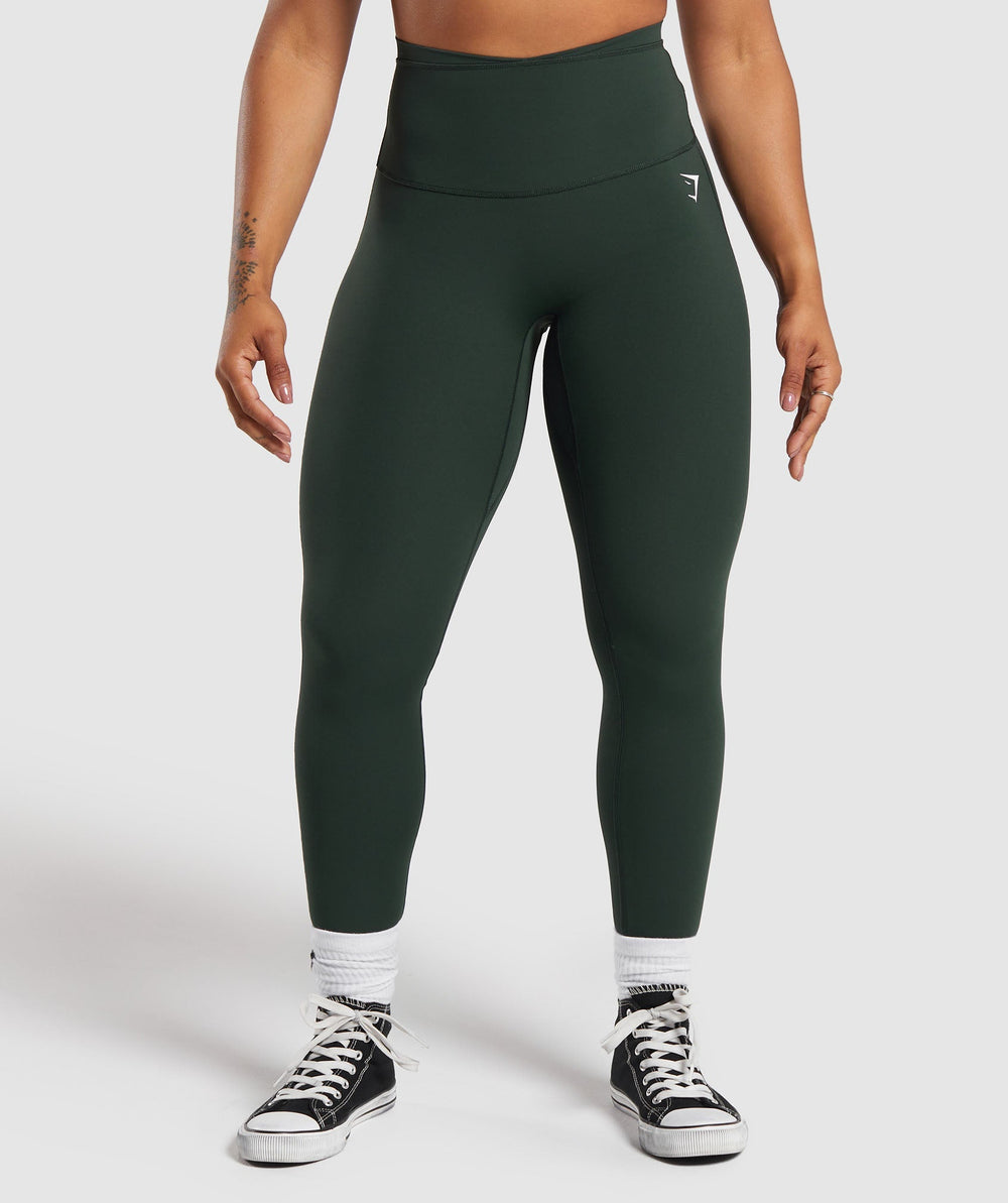 Mesh Waistband Leggings - Victory Green