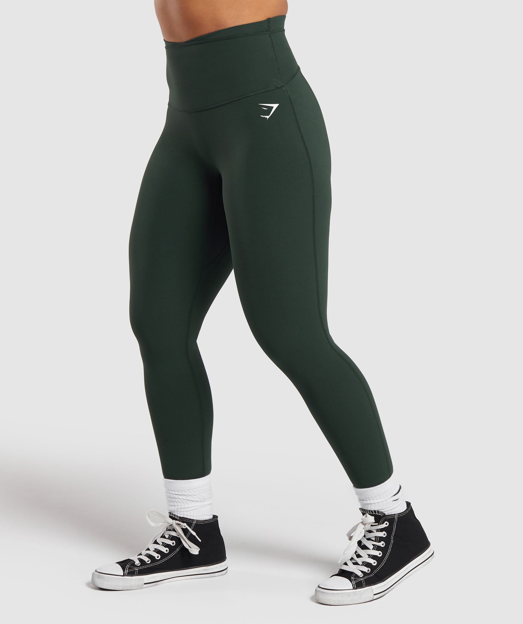 Mesh Waistband Leggings - Victory Green
