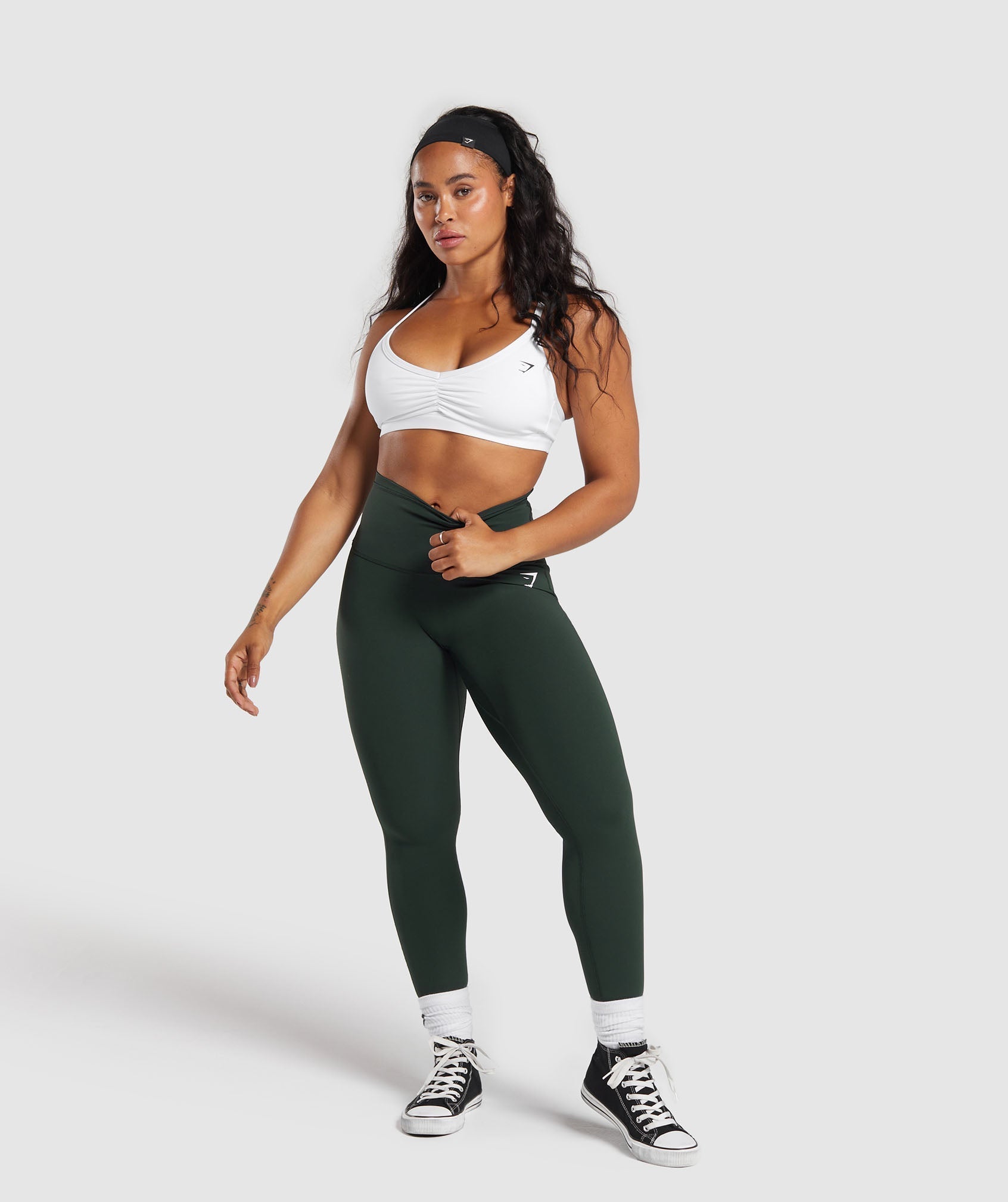 Mesh Waistband Leggings - Victory Green