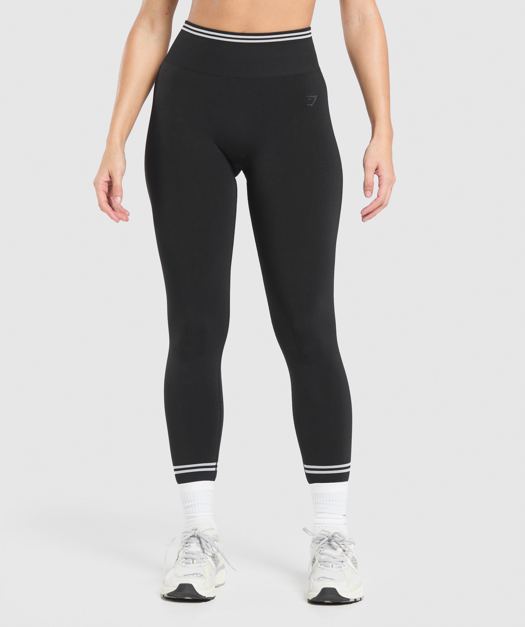 Contrast Seamless Leggings - Black