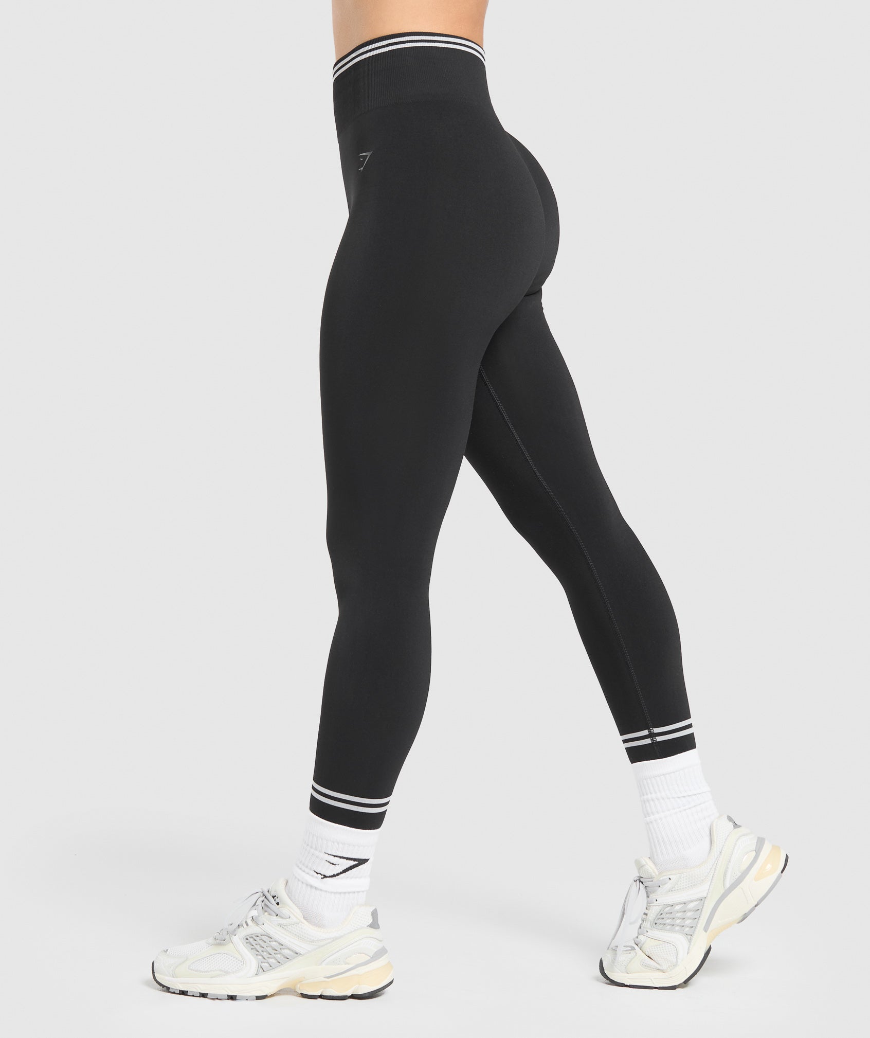 Contrast Seamless Leggings - Black
