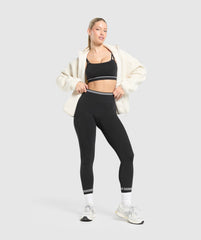 Contrast Seamless Leggings - Black