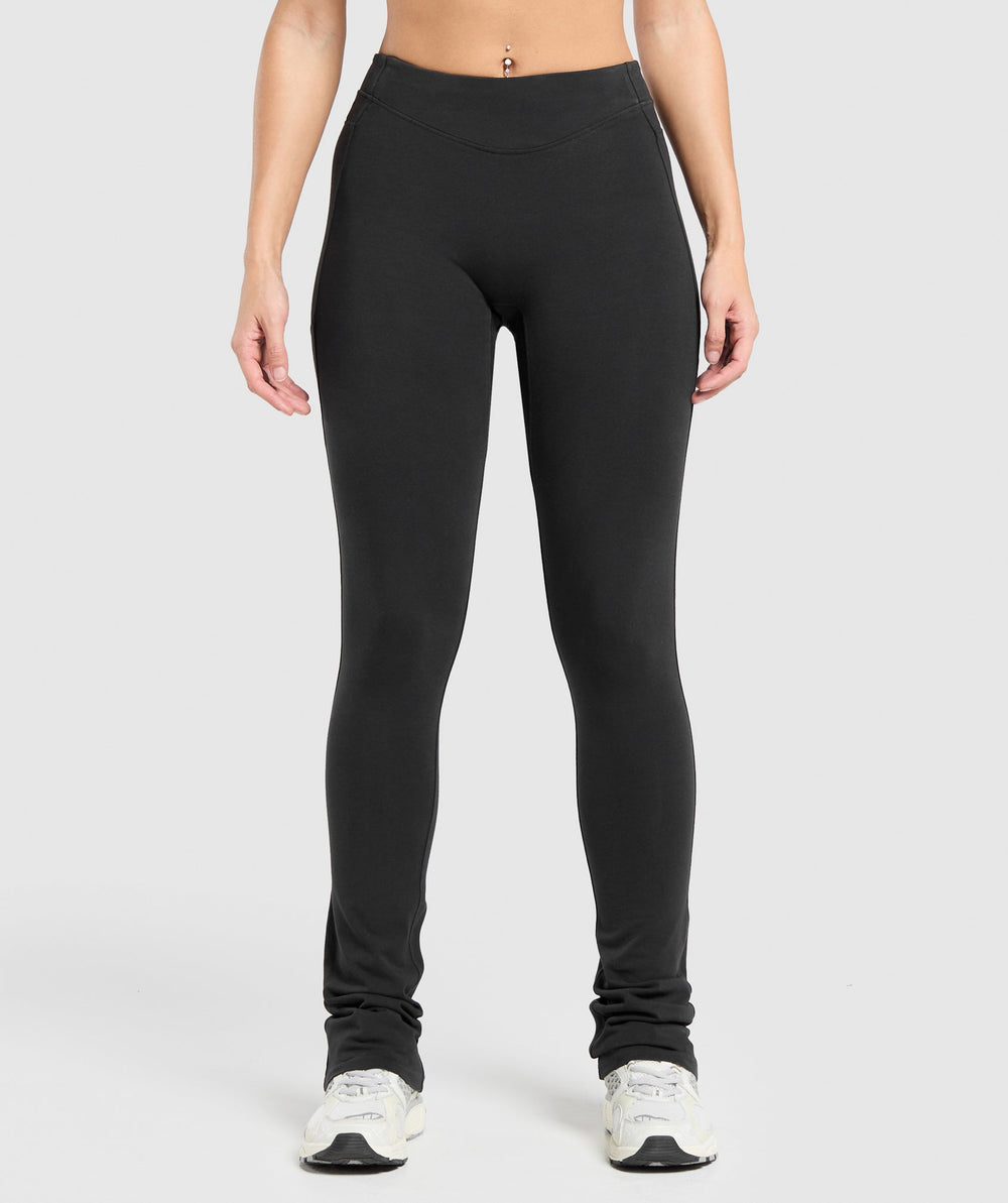 Heavyweight Washed Leggings - Black