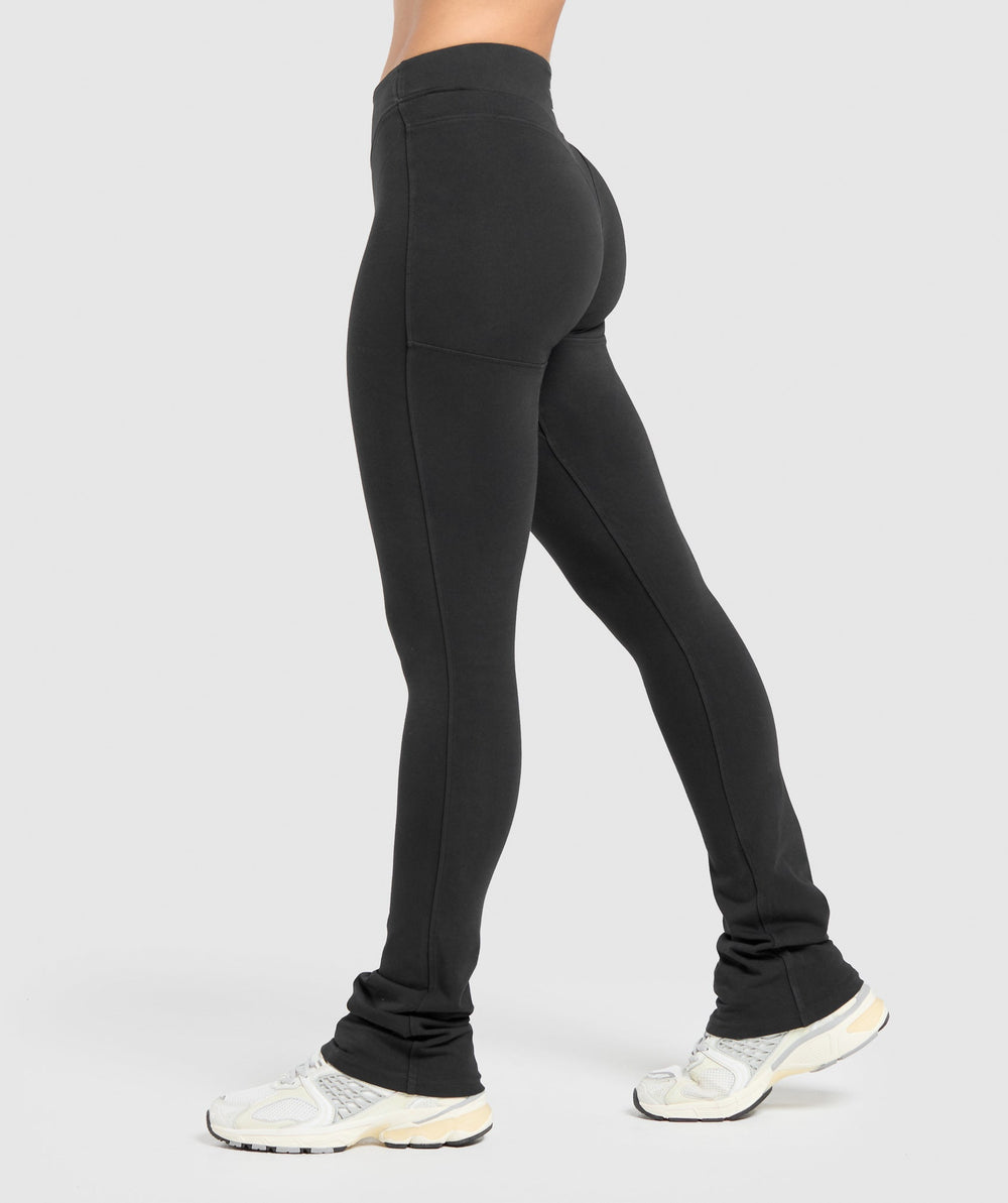 Heavyweight Washed Leggings - Black