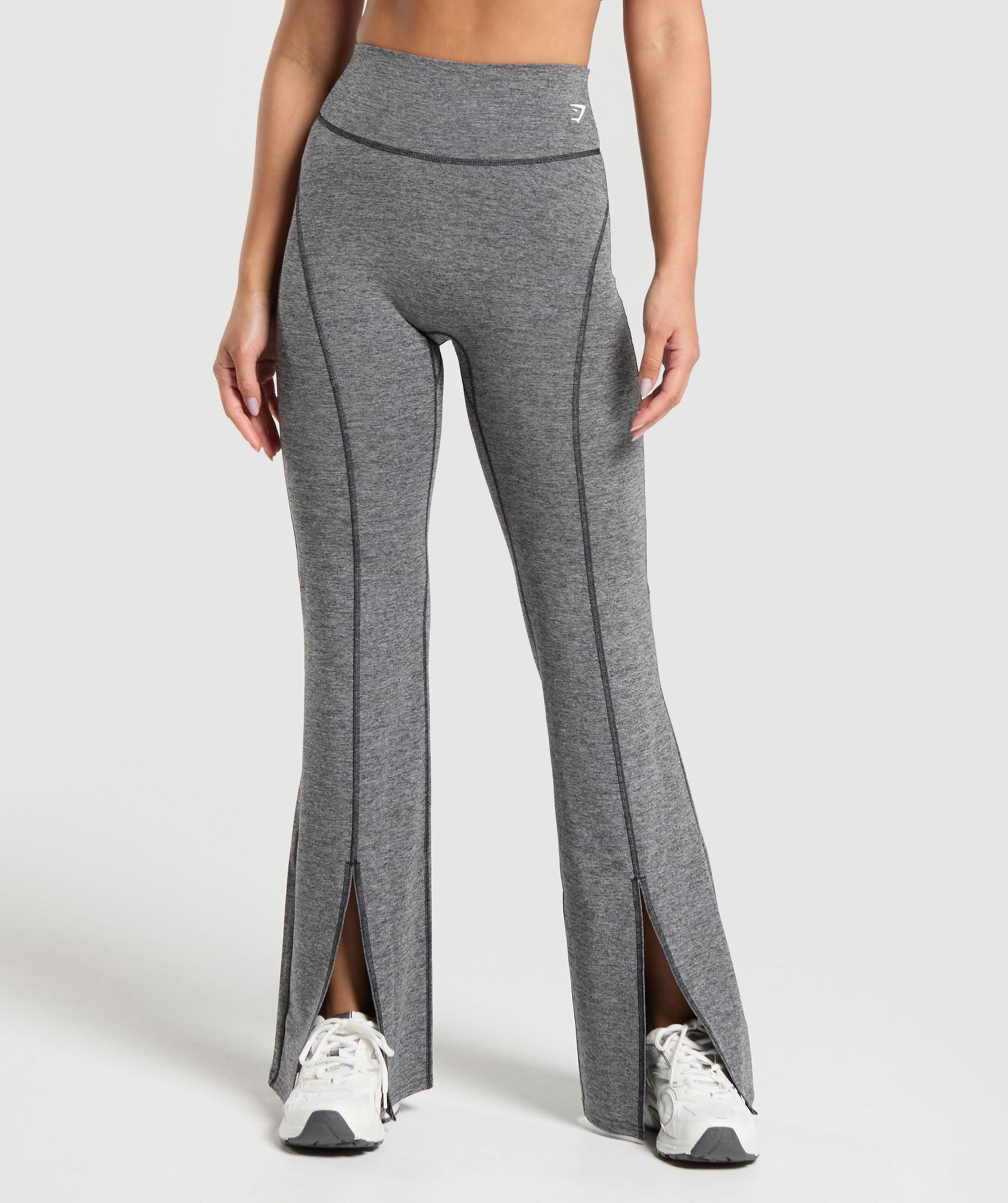 Marl Flared Leggings - Black