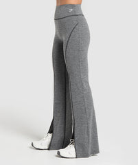 Marl Flared Leggings - Black