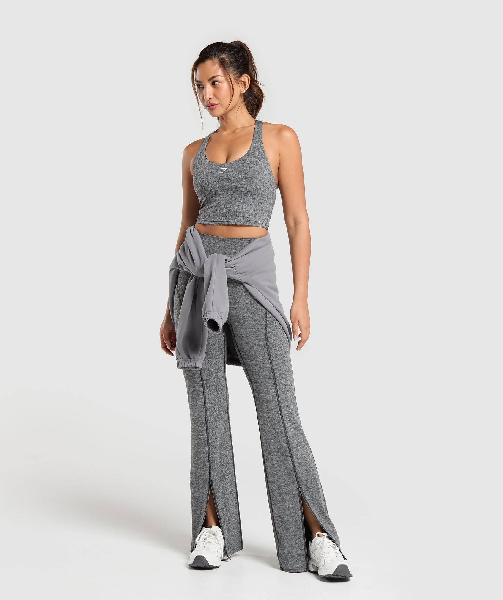 Marl Flared Leggings - Black