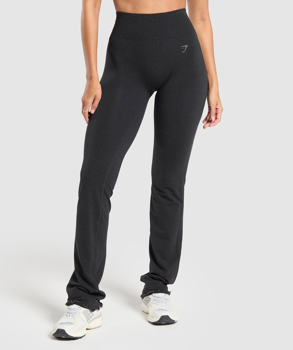 Luxe Seamless Flare Leggings - Coal Marl