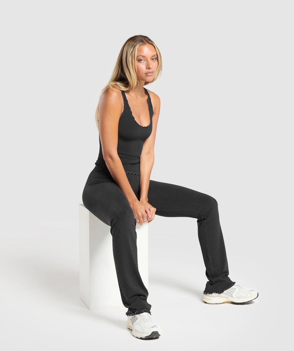 Luxe Seamless Flare Leggings - Coal Marl
