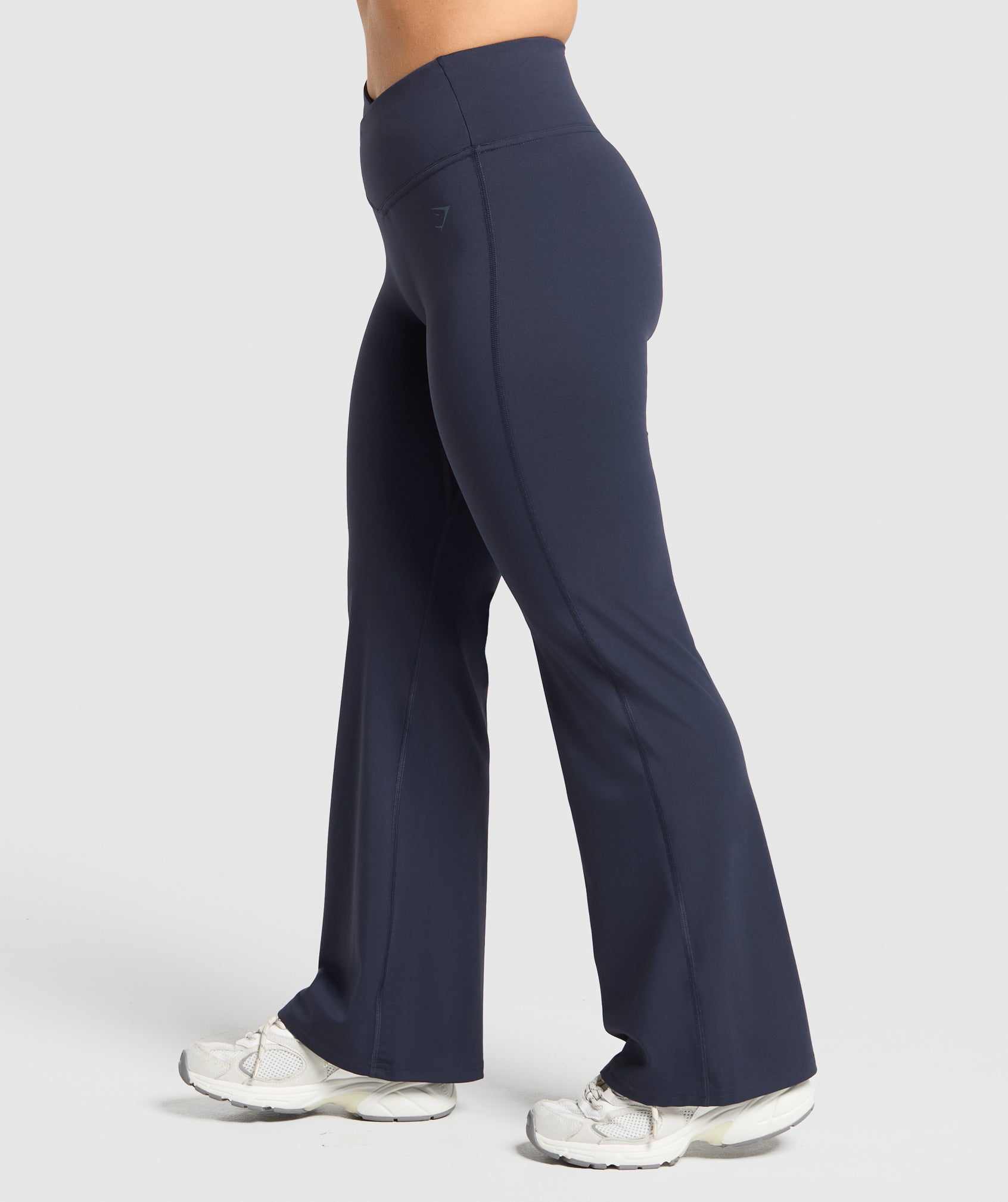 Crossover Flared Leggings - Heavy Blue