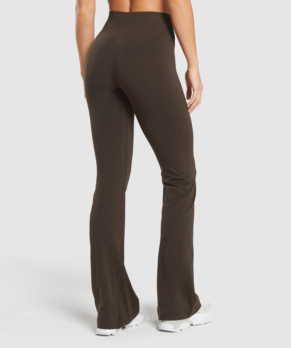 Luxe Seamless Flare Leggings - Walnut Brown Marl