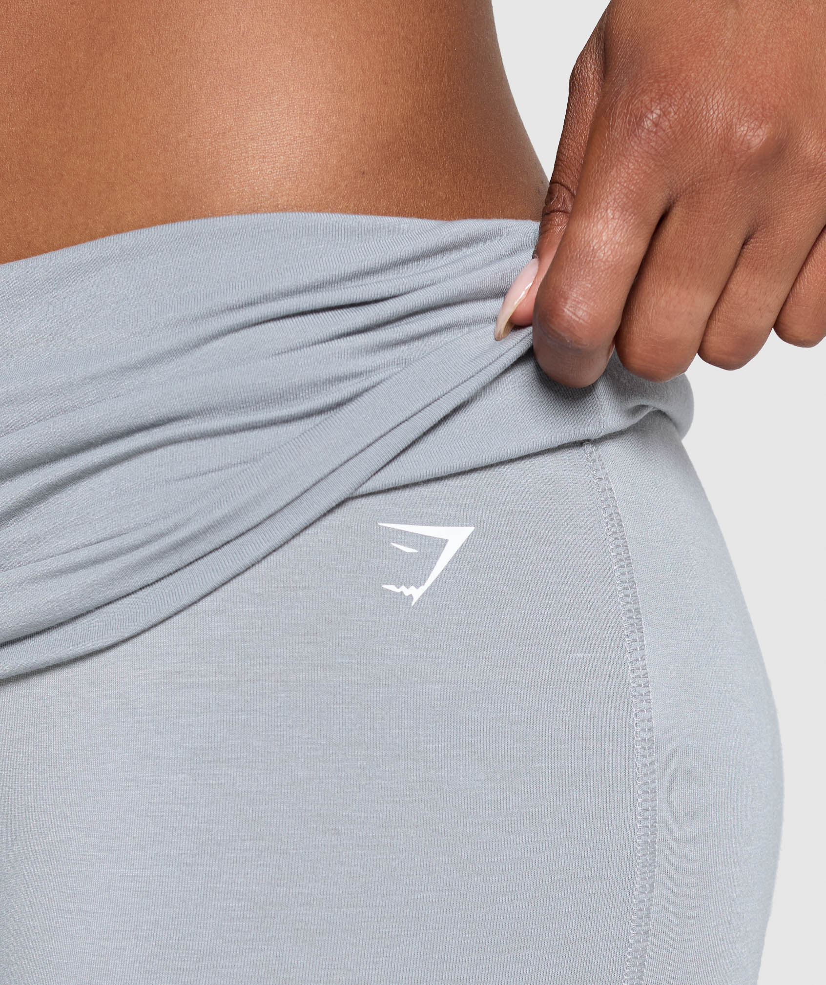 Foldover Flared Leggings - Denim Grey