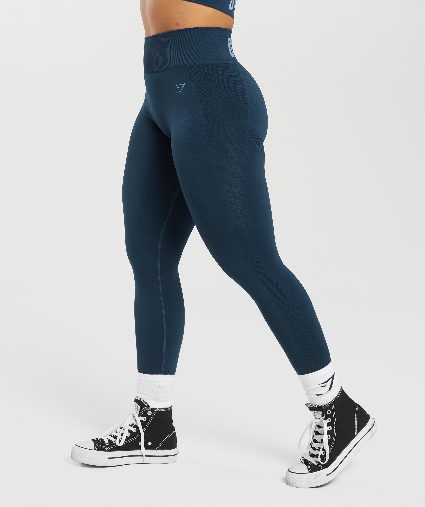 Flex High Waisted Leggings - Navy/Denim Blue