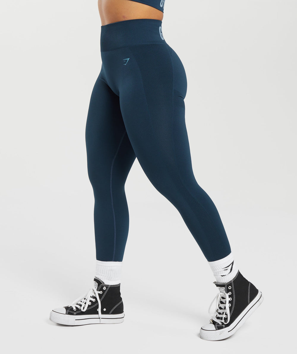 Flex High Waisted Leggings - Navy/Denim Blue