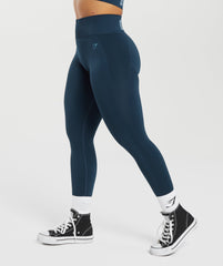 Flex High Waisted Leggings - Navy/Denim Blue