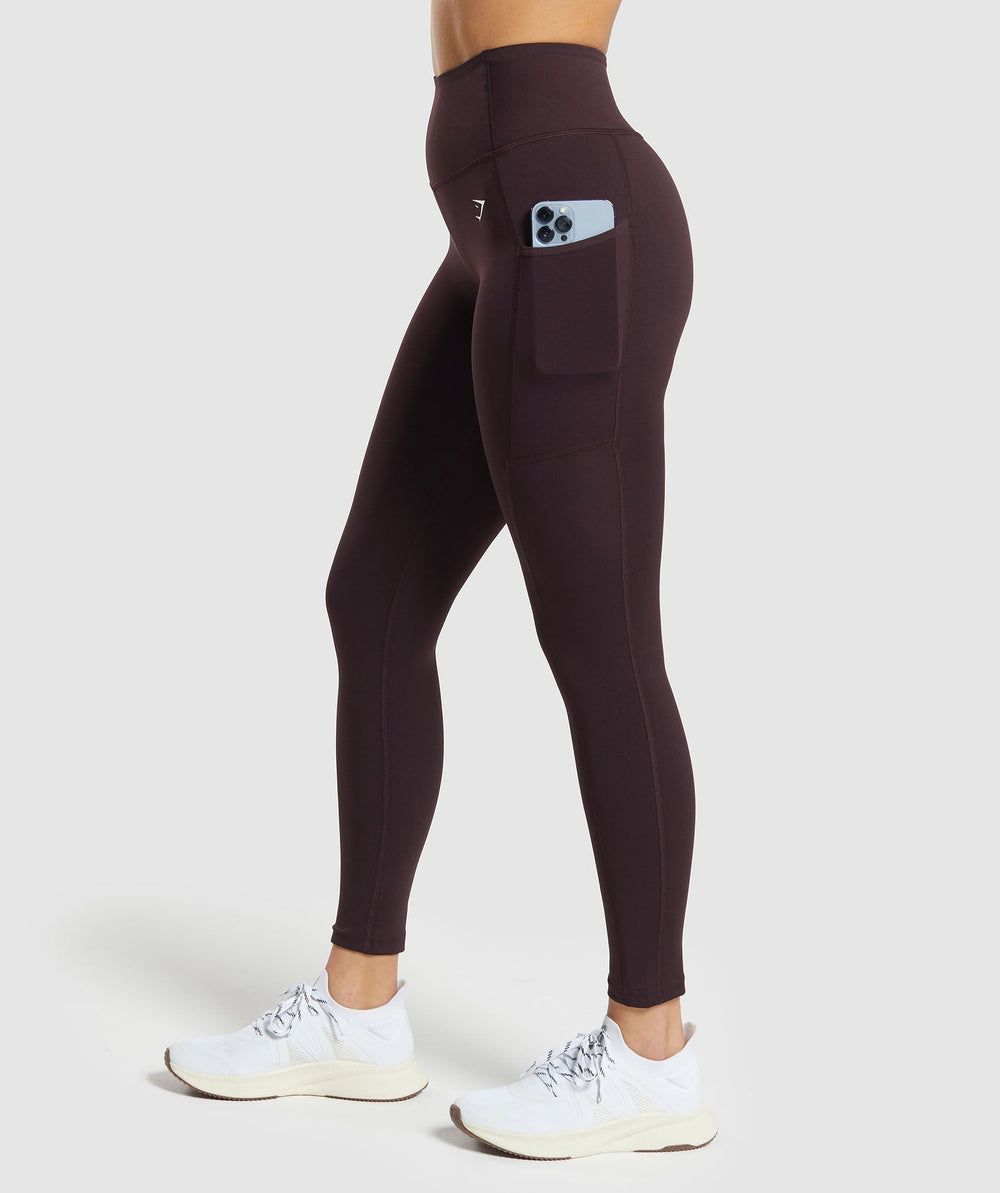 Pocket Leggings - Plum Brown