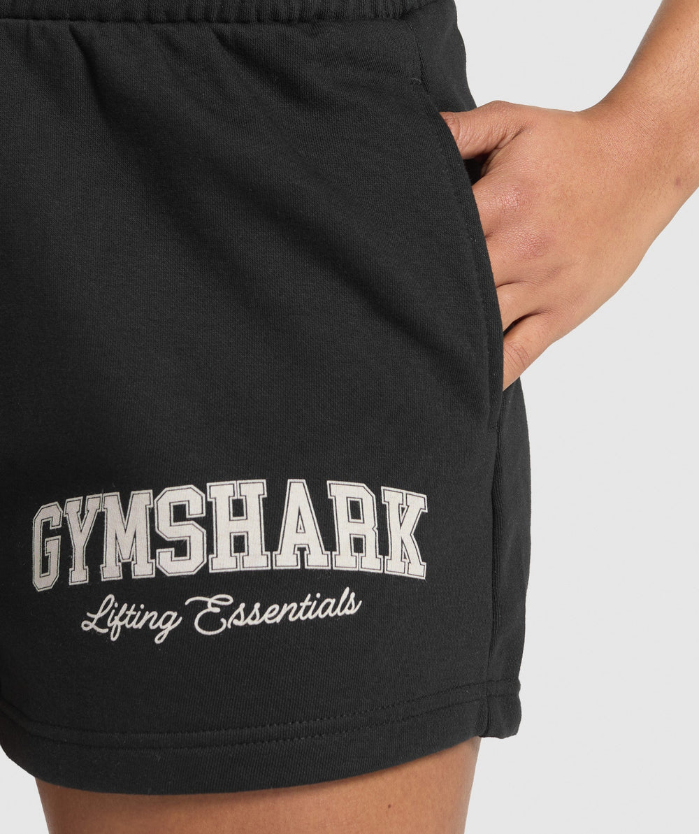 Lifting Essentials Graphic Brushed 4' Shorts - Black