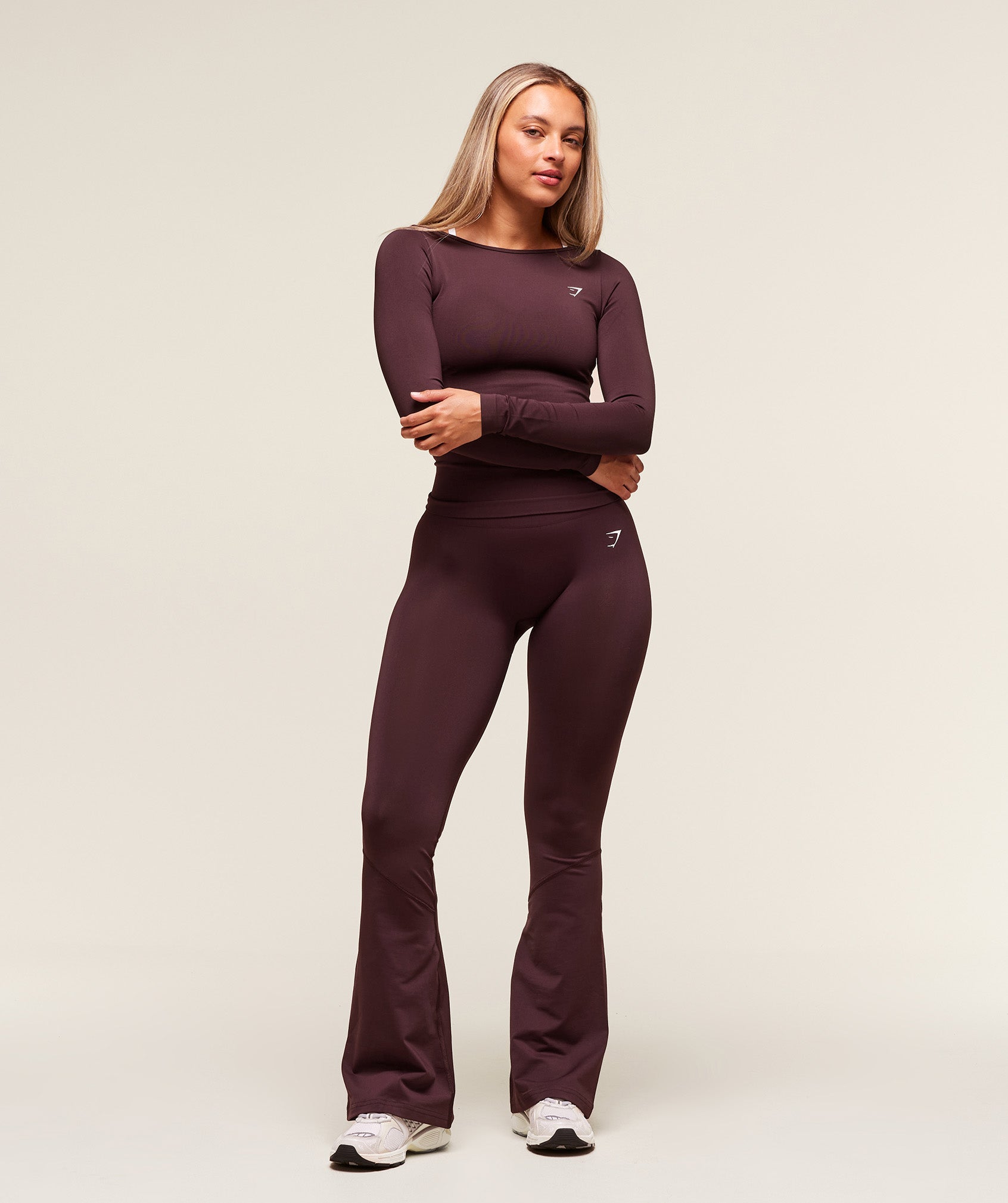 Everyday Seamless Wide Neck Long Sleeve Top - Cherry Purple
