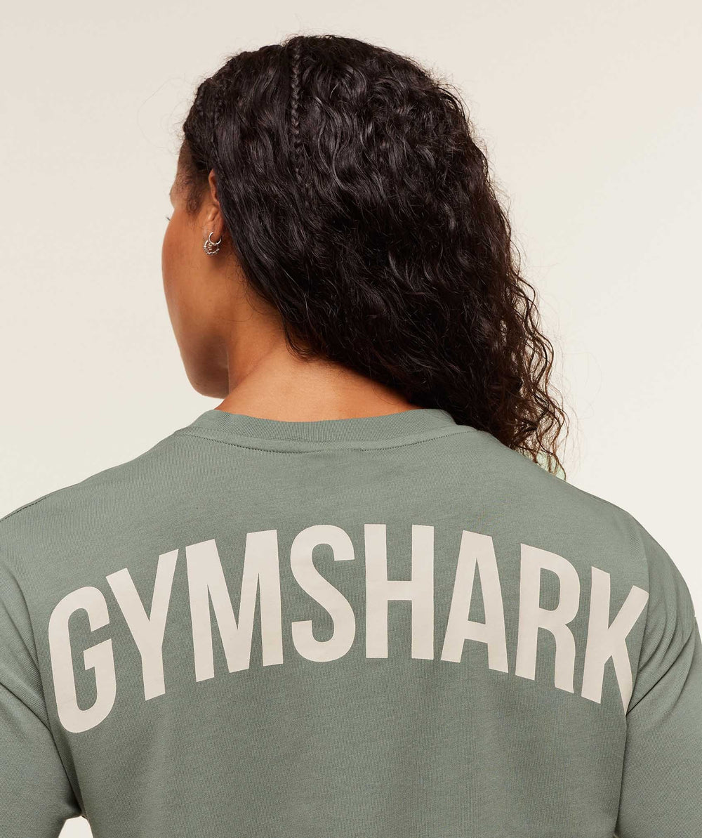 Power Oversized T-Shirt - Unit Green/Oat White