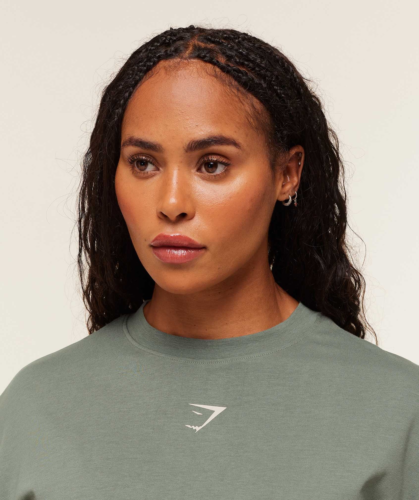 Power Oversized T-Shirt - Unit Green/Oat White