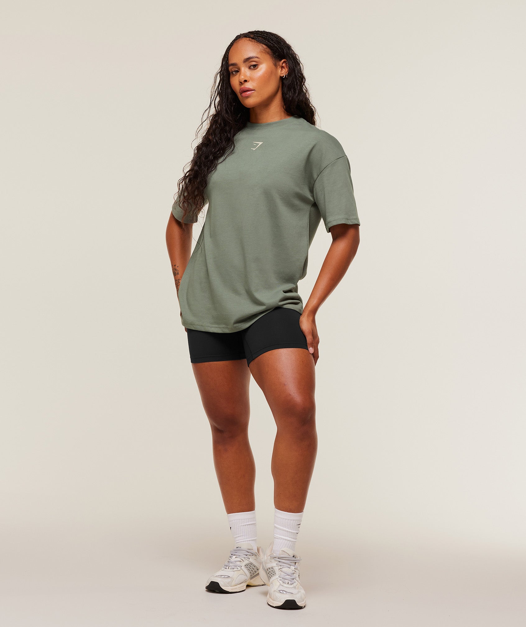 Power Oversized T-Shirt - Unit Green/Oat White