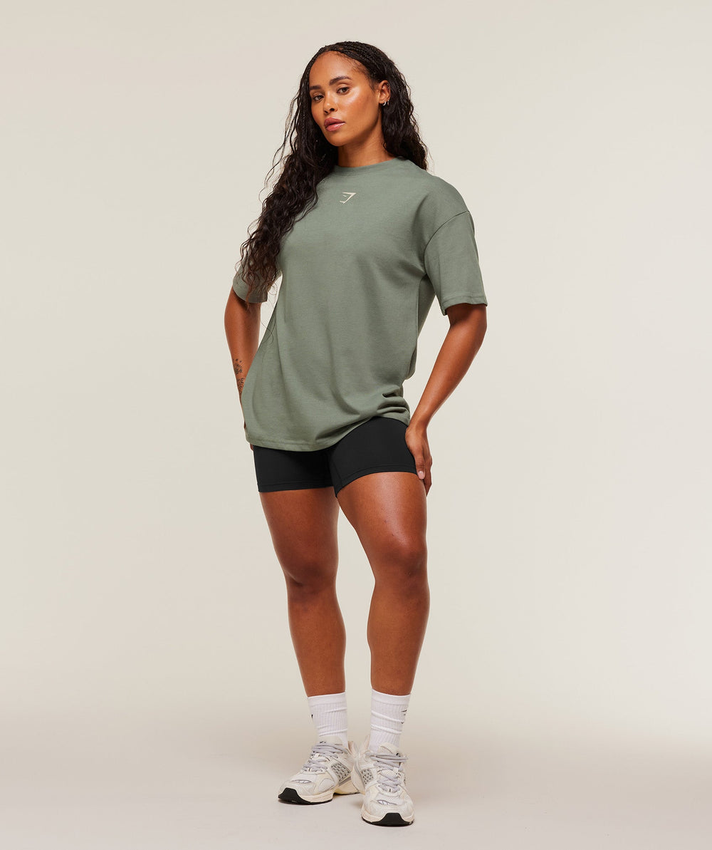 Power Oversized T-Shirt - Unit Green/Oat White