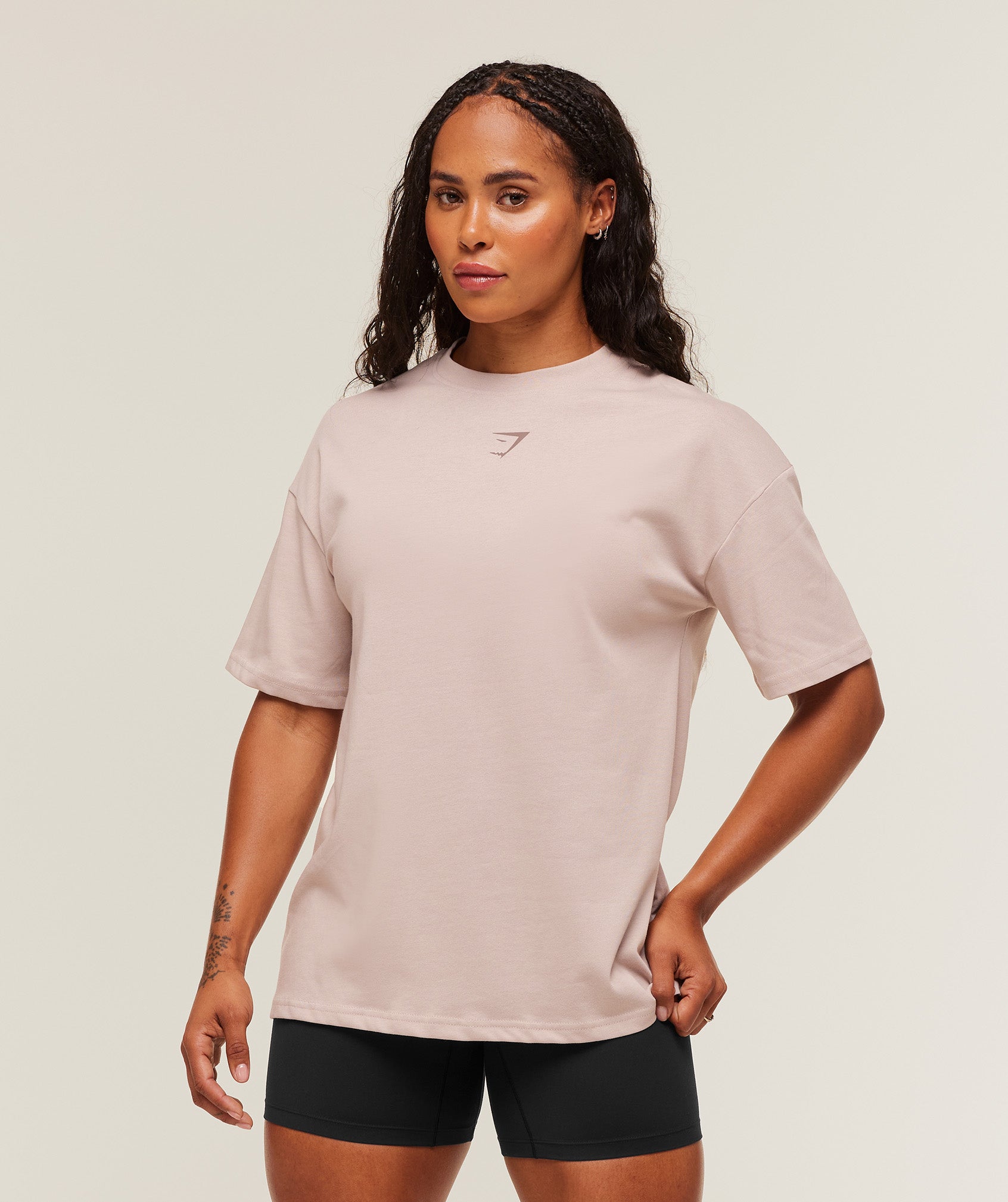 Power Oversized T-Shirt - Dusk Pink/Chestnut Pink