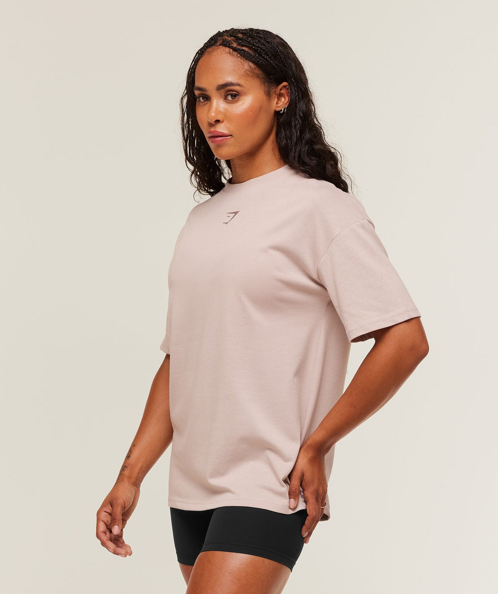 Power Oversized T-Shirt - Dusk Pink/Chestnut Pink