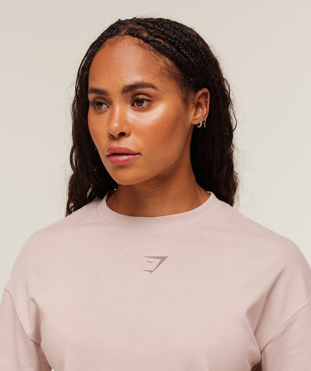 Power Oversized T-Shirt - Dusk Pink/Chestnut Pink