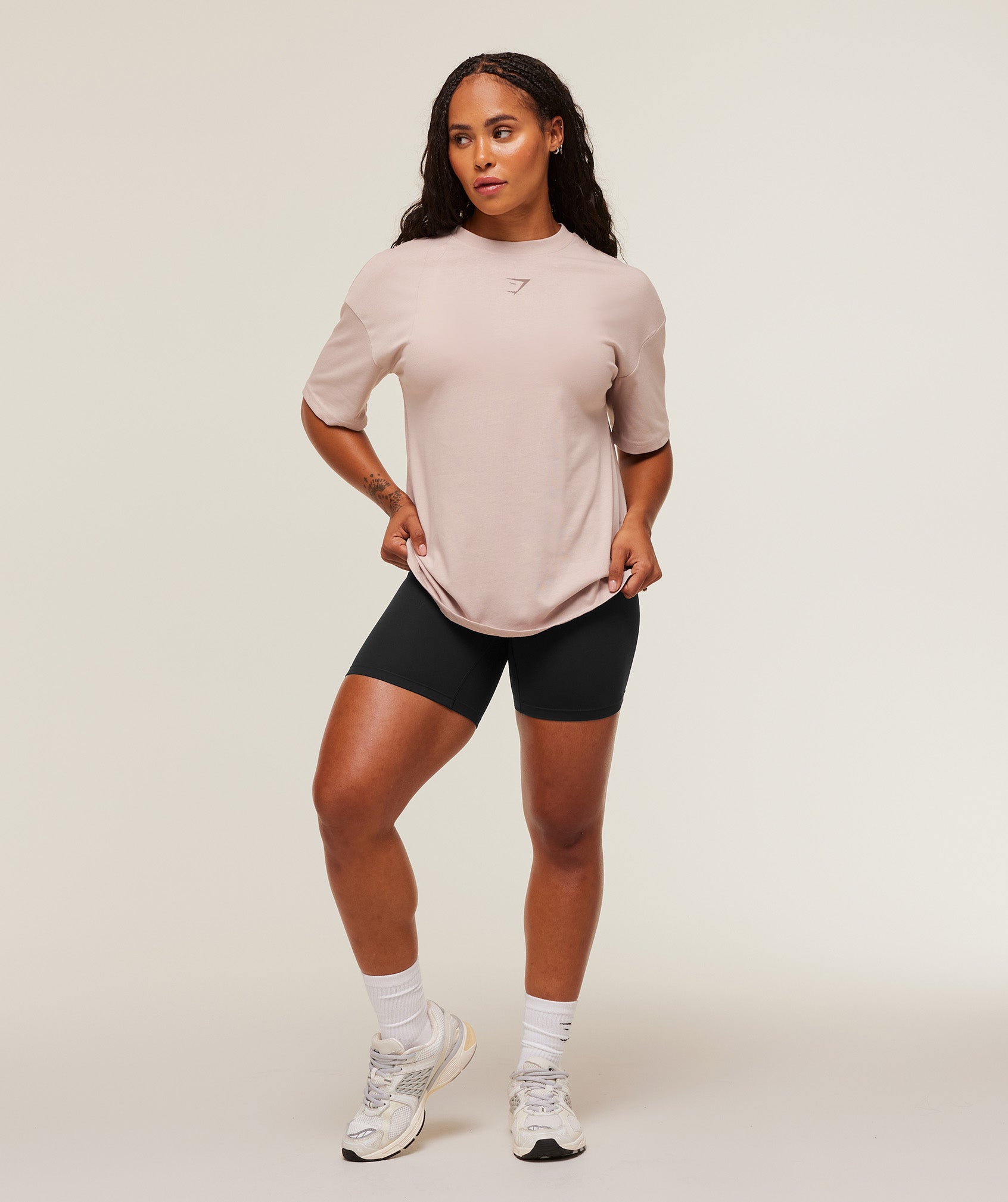 Power Oversized T-Shirt - Dusk Pink/Chestnut Pink