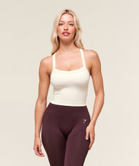 Everyday Seamless Ribbed Midi Top - Soft White