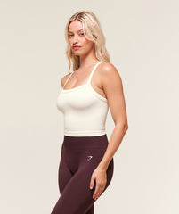 Everyday Seamless Ribbed Midi Top - Soft White