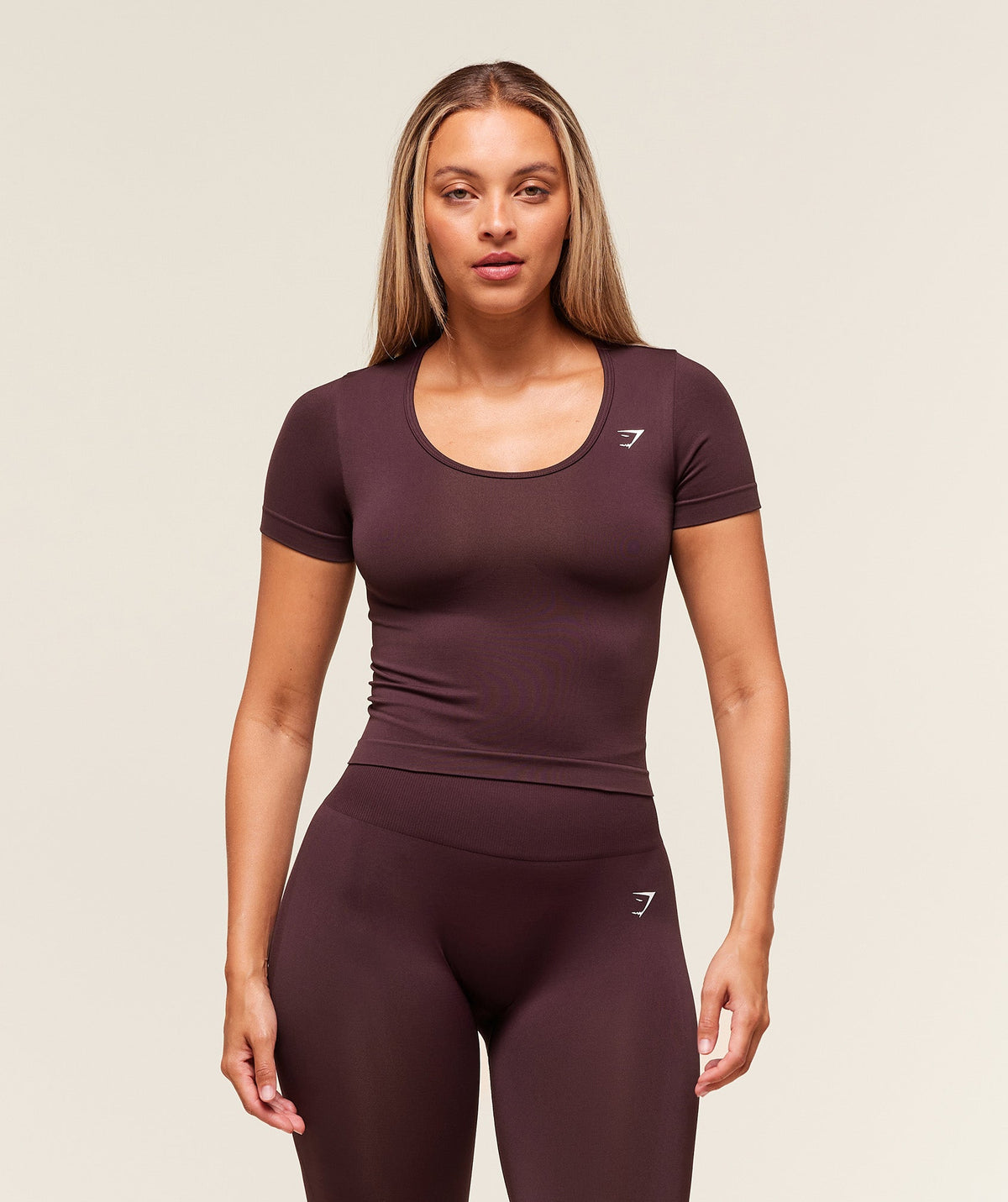 Everyday Seamless Tight Fit Crew Neck Tee - Cherry Purple