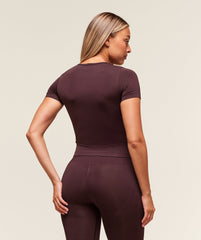 Everyday Seamless Tight Fit Crew Neck Tee - Cherry Purple