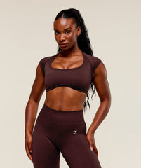 Adapt Fleck x Whitney Short Sleeve Crop Top - Cherry Purple/Rich Maroon