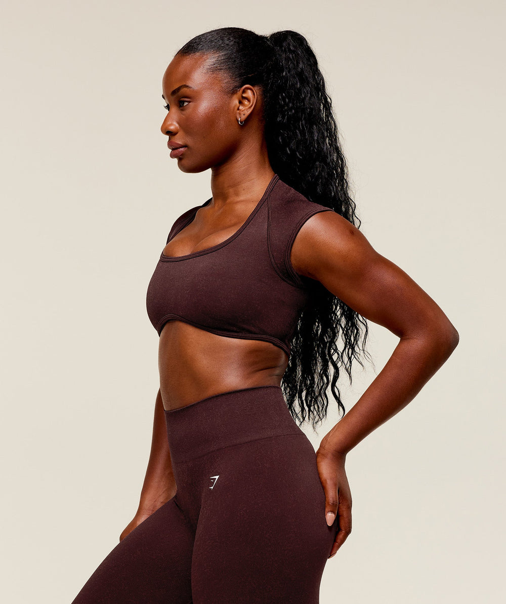 Adapt Fleck x Whitney Short Sleeve Crop Top - Cherry Purple/Rich Maroon