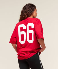 Varsity Graphic Oversized T-shirt - Conditioning Red