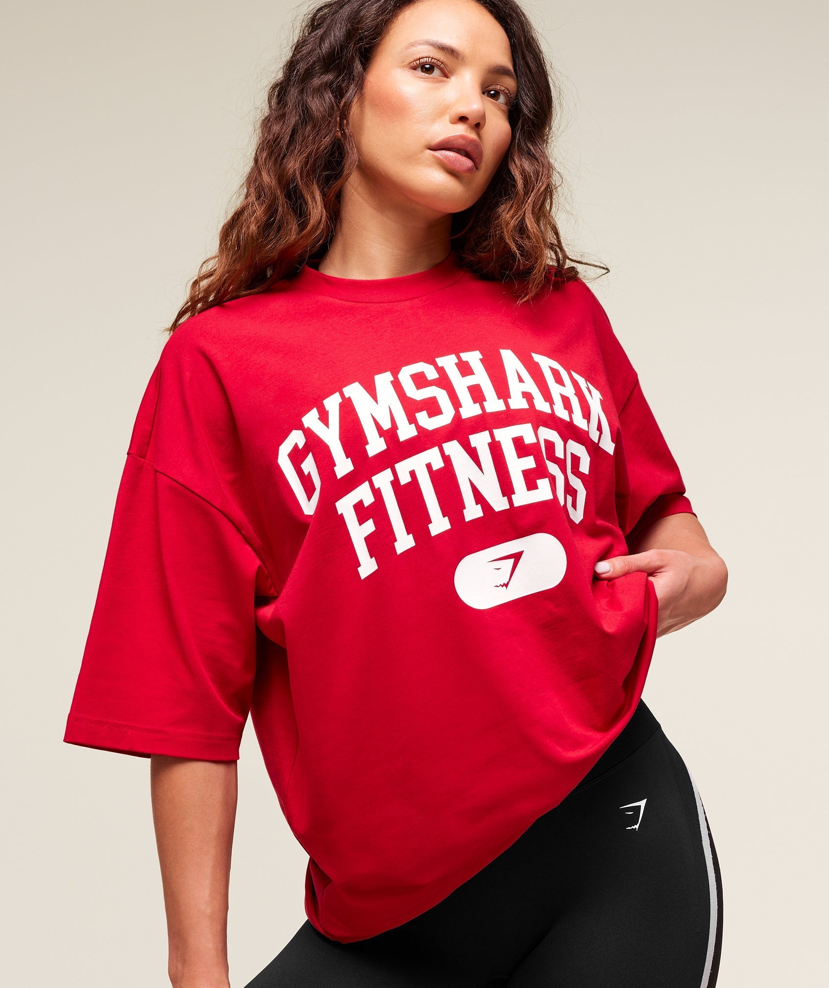 Varsity Graphic Oversized T-shirt - Conditioning Red