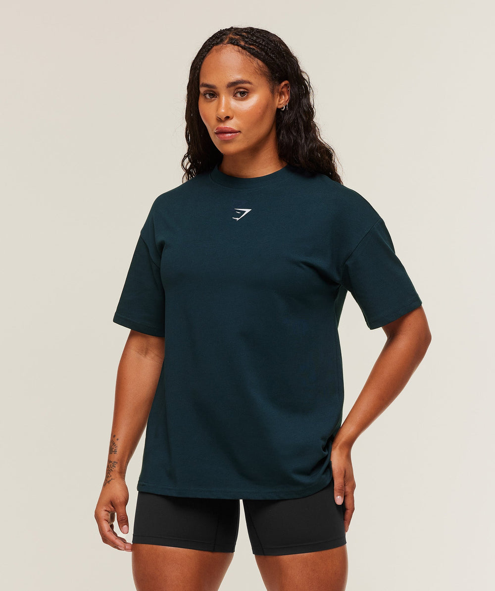 Power Oversized T-Shirt - Deep Petrol Blue/Smoke Blue