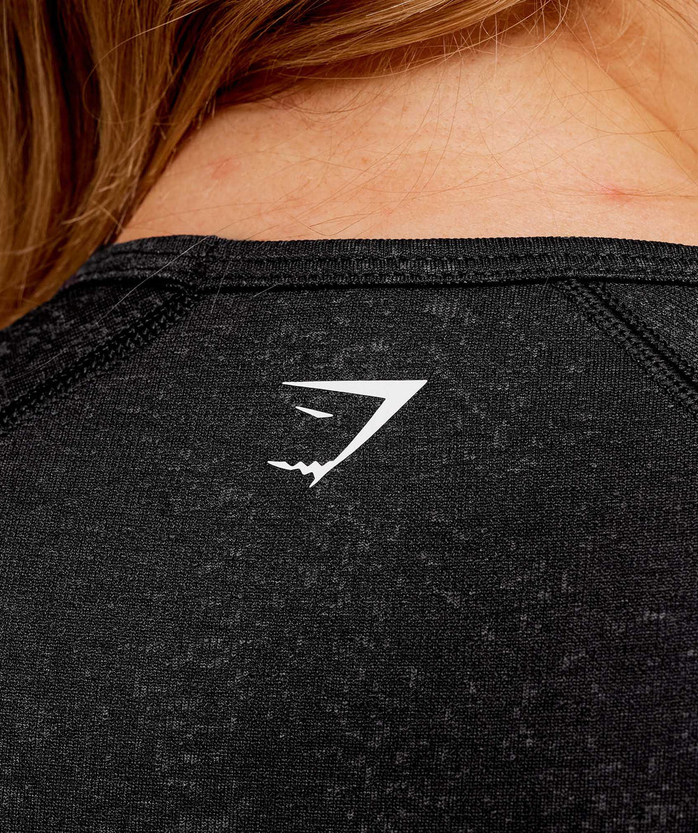 Adapt Fleck x Whitney Short Sleeve Crop Top - Black