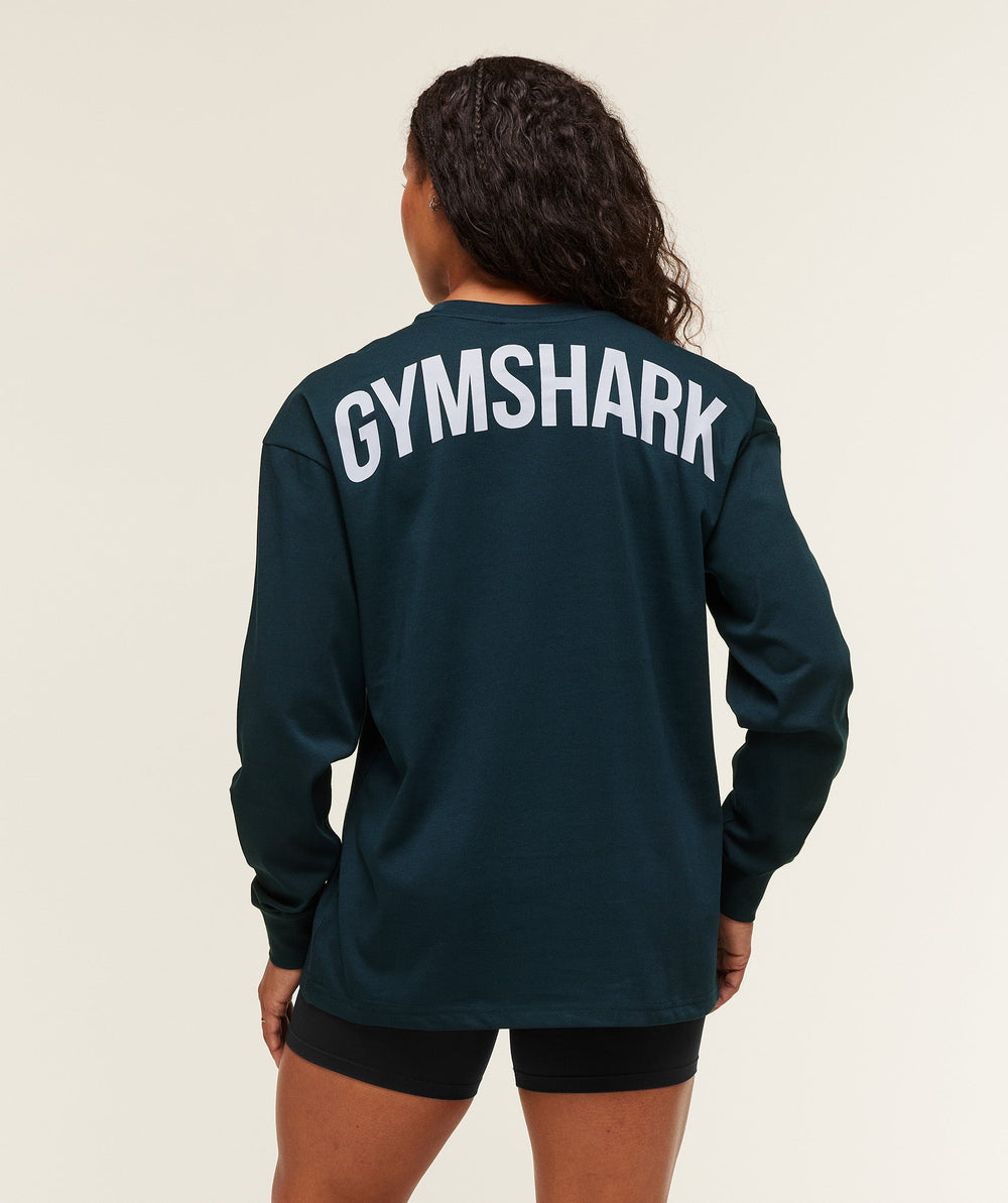 Power Long Sleeve Top - Deep Petrol Blue/Smoke Blue