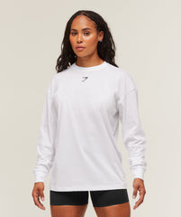 Power Long Sleeve Top - White/Black