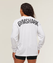 Power Long Sleeve Top - White/Black