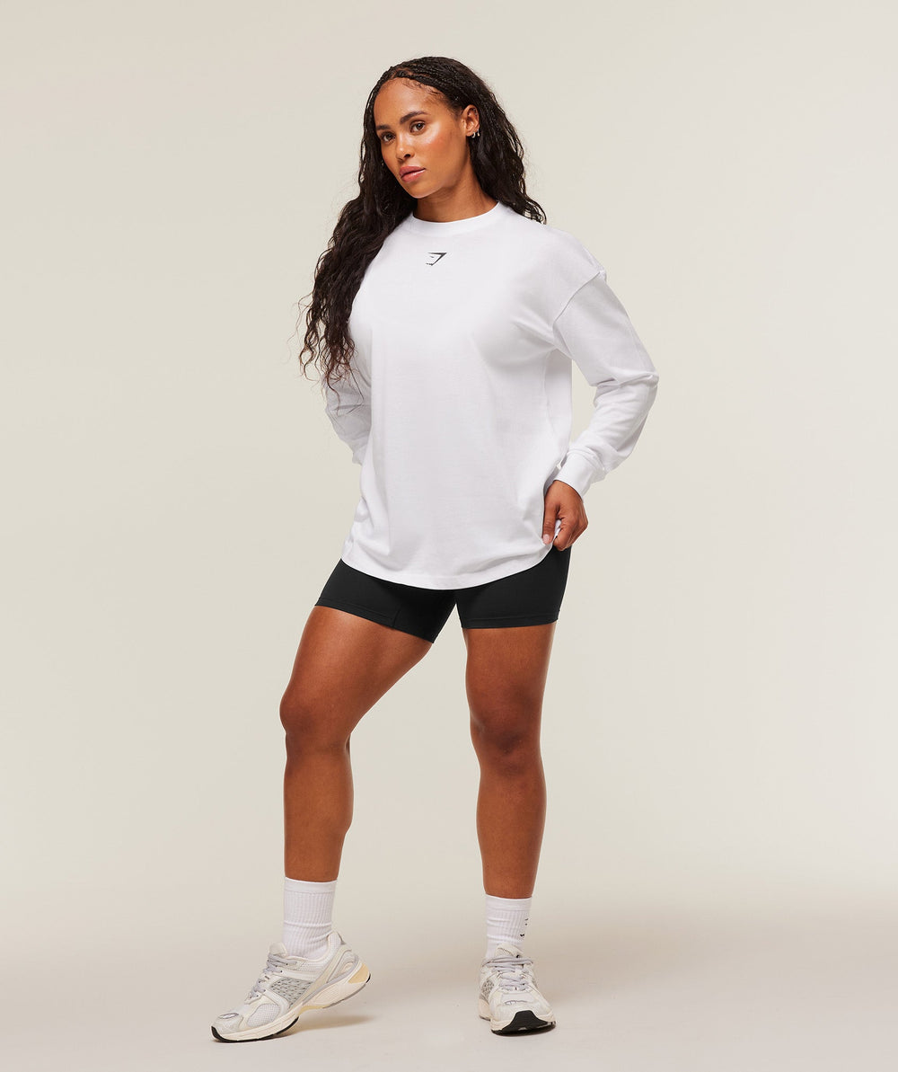 Power Long Sleeve Top - White/Black