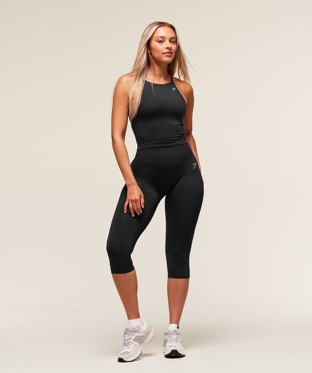 Everyday Seamless Tank With Shelf - Black